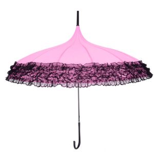 New product Curved handle lace pagoda straight umbrella New product Curved handle lace pagoda straight umbrella